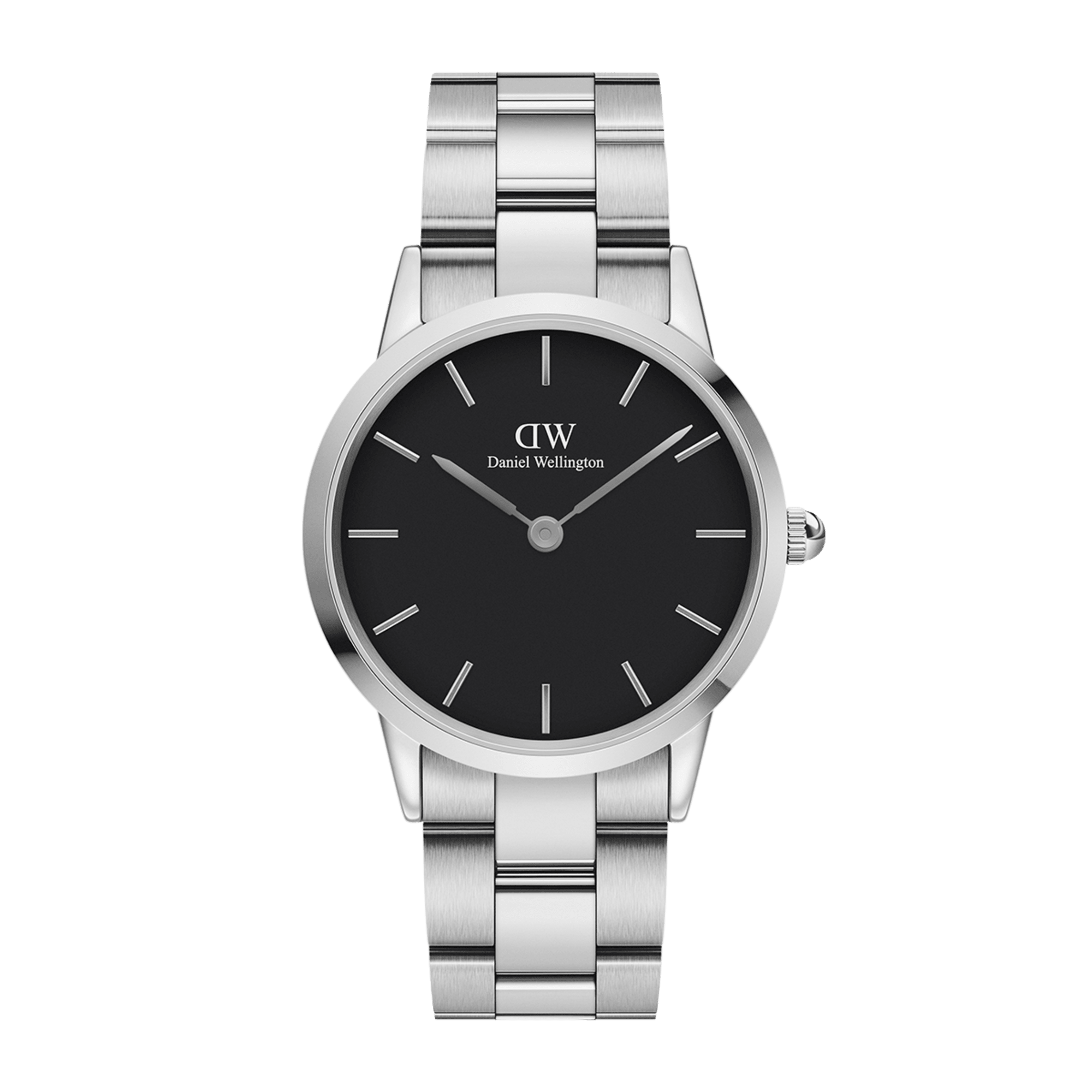 Iconic Link - Silver watch with Black dial 36mm | DW