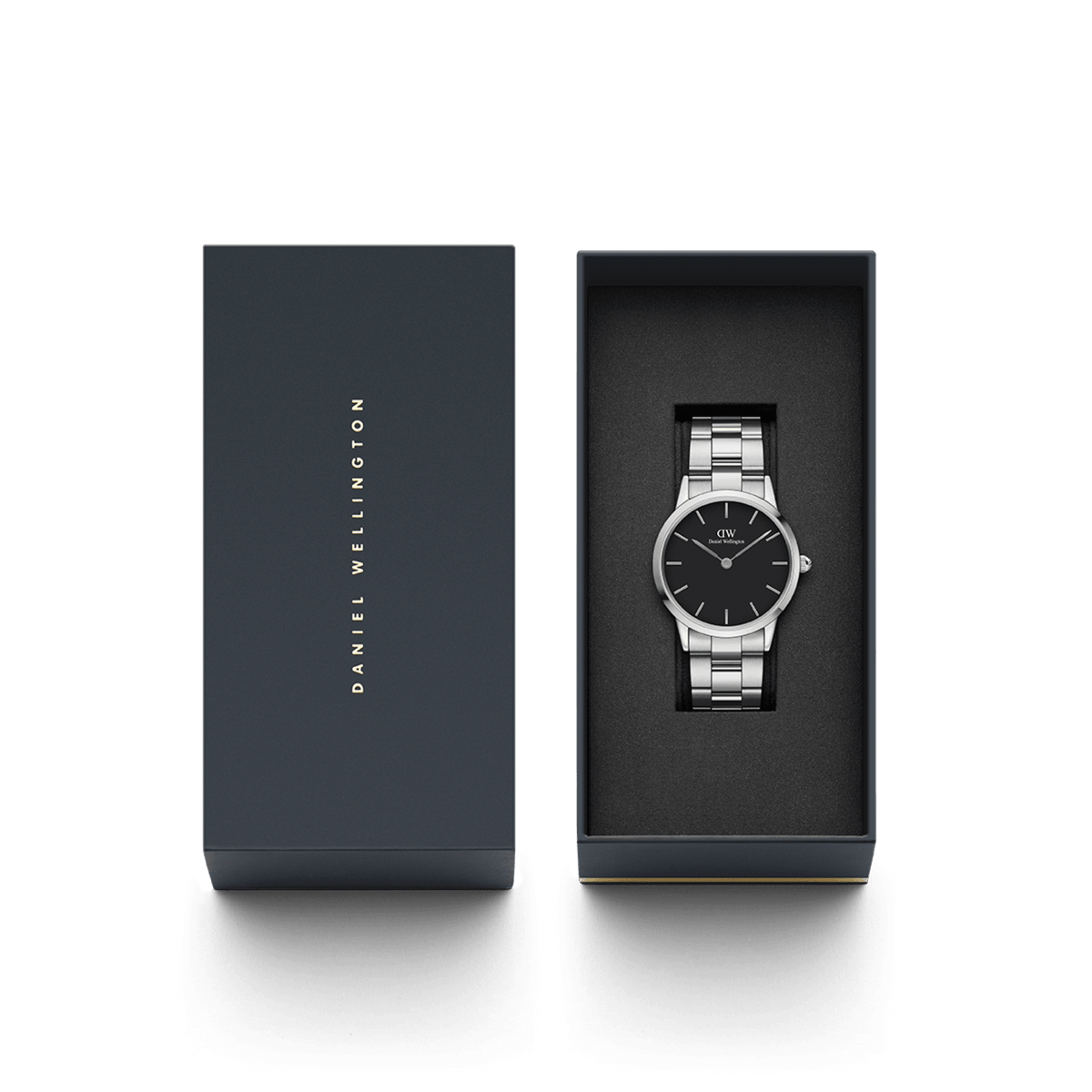 Iconic Link - Silver watch with Black dial 36mm | DW