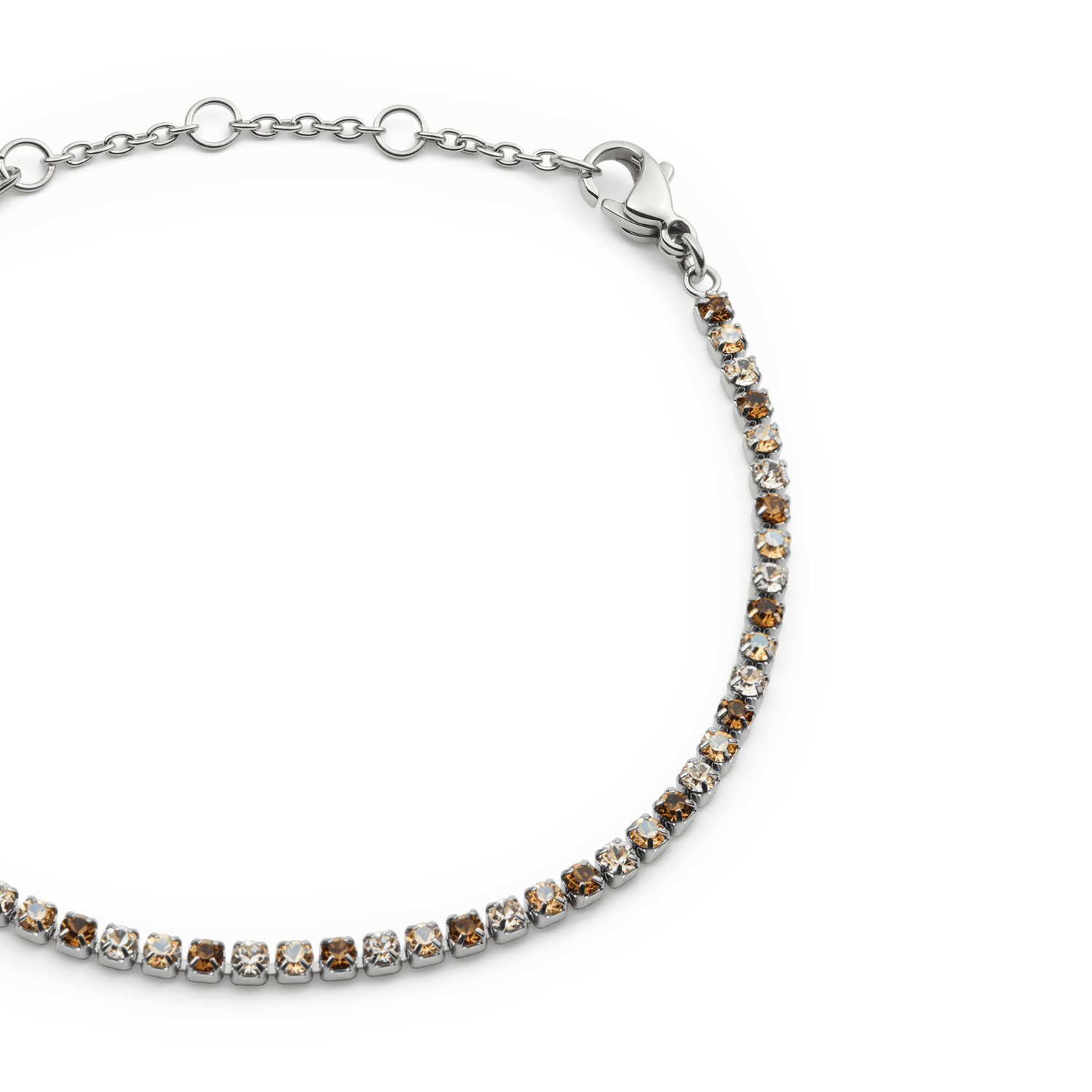 Classic Tennis Bracelet Honey Combo Silver