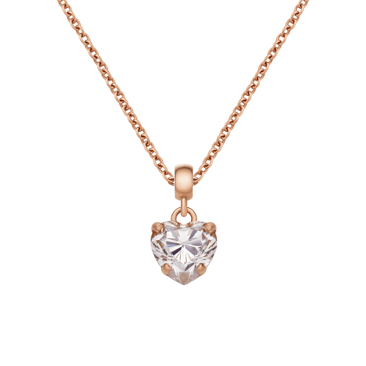 Heart White Crystal Charm RG