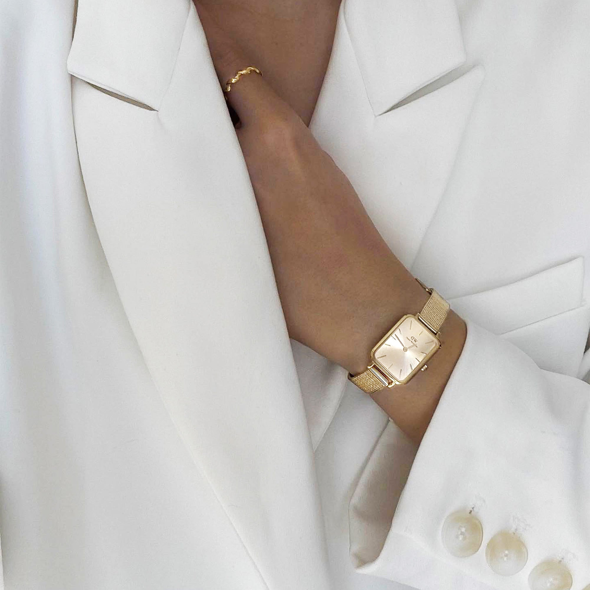 ダニエルウェリントンQUADRO PRESSED UNITONE Quadro Unitone - Rose Gold square watch for women | DW
