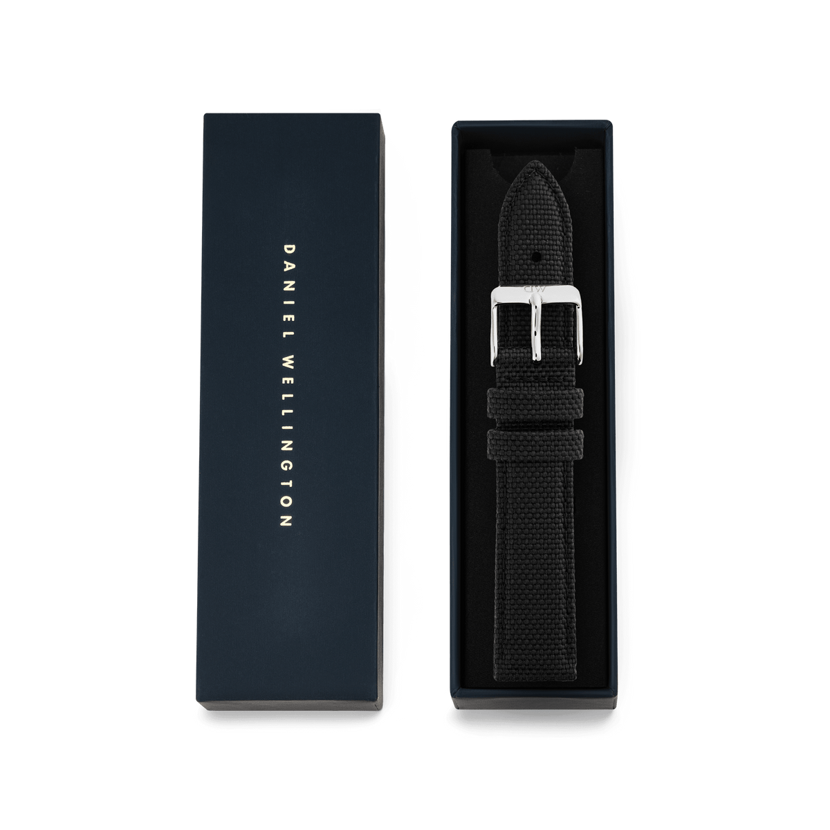 Black Canvas Strap Silver